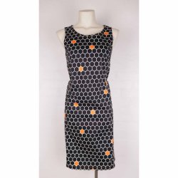 Charles kjole sort m orange str L  (22)