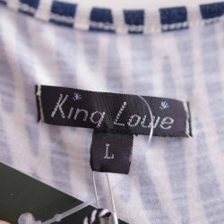 King Louise ny kjole str L bl/ creme  (22)