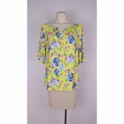 Made in Italy gul bluse m blomster one size s-xxl) (22)