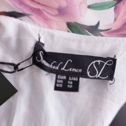 Smashed- Lemon kjole lang m blomster  ny str L  (22)