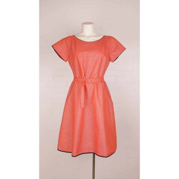 Ecouture kjole koralrd m glitter 100%kocotton 40 (23)