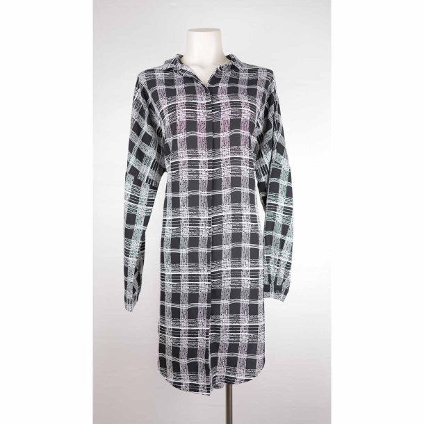 MbyM oversize skjorte kjole black/white str. L (24)