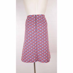 Du Milde nederdel, Agneta, bl/rd/hvid. Str 2XL (25)