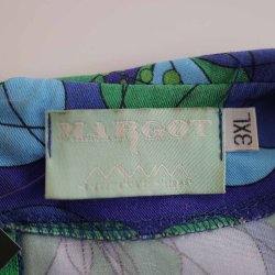 Margot kjole, viscose, cobolt og grn, str. 3XL (25)
