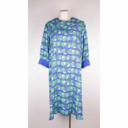 Margot kjole, viscose, cobolt og grn, str. 3XL (25)