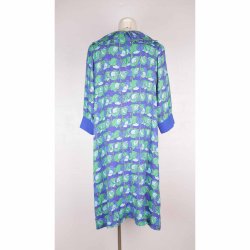 Margot kjole, viscose, cobolt og grn, str. 3XL (25)