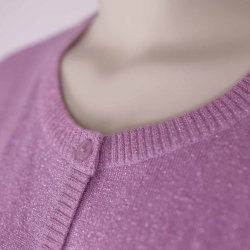 Danef. Cardigan. Lilla glimmer. Str. XL (25)