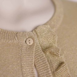 Modstrm. Cardigan. Guldglimmer. Str. L (25)