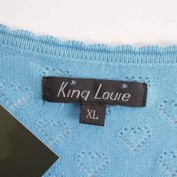 King Louie turkis hjerte cardigan, str, XL (25)