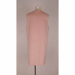 Pelsvest lang m lommer rosa plys, g 2 x 55 L (25)