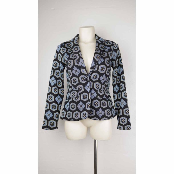 King Louie blazer kort m glitter bl/sort str.36 (26)