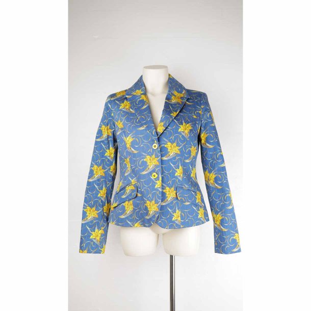 Margot blazer m. gult print som ny str. S (26)