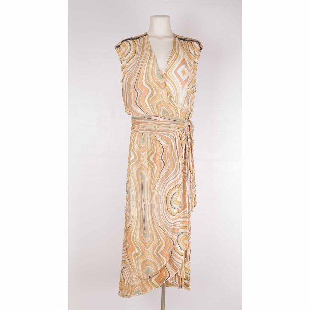 Maxi dress uden rmer smukt print ciffon str. 38 (27)