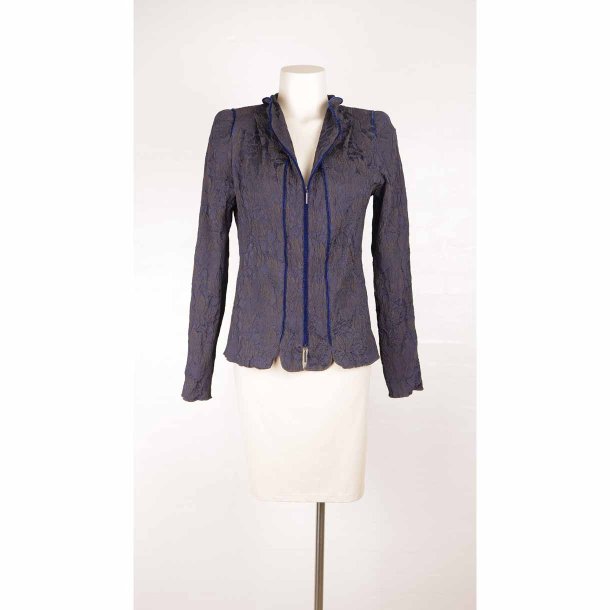 Sylvia Heise kort navy brokade jakke fin poly. 40 (28)