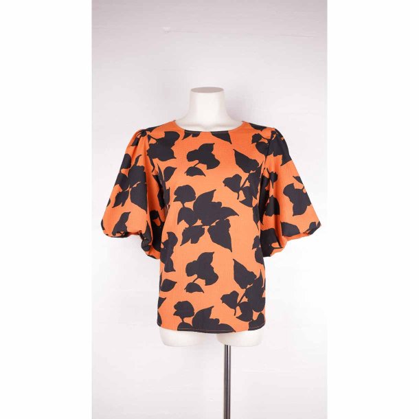 ICHI bluse str L orange/sort (28)