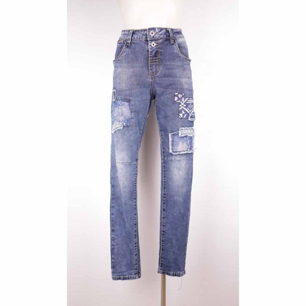 Jewelly jeans slimfit mrkbl m lapper str. M (29)