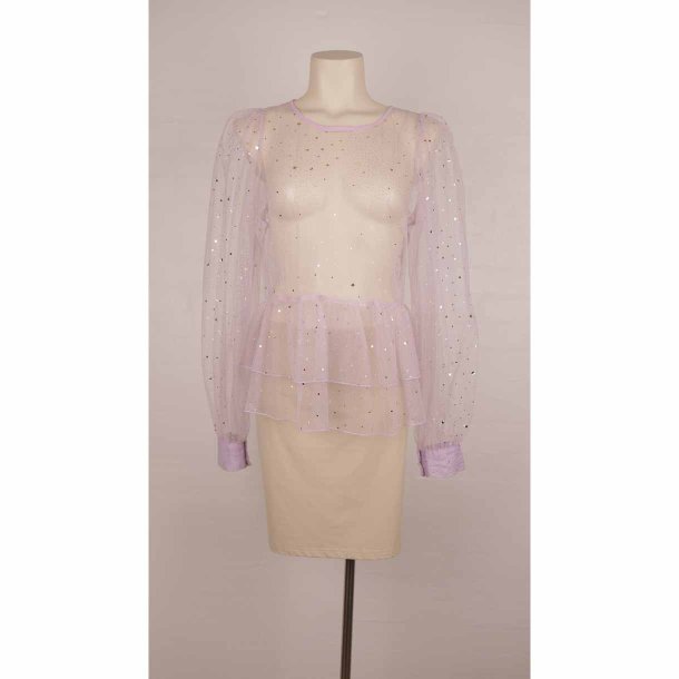 Hunkn transperant bluse lys lilla NSN G52 XL (30)