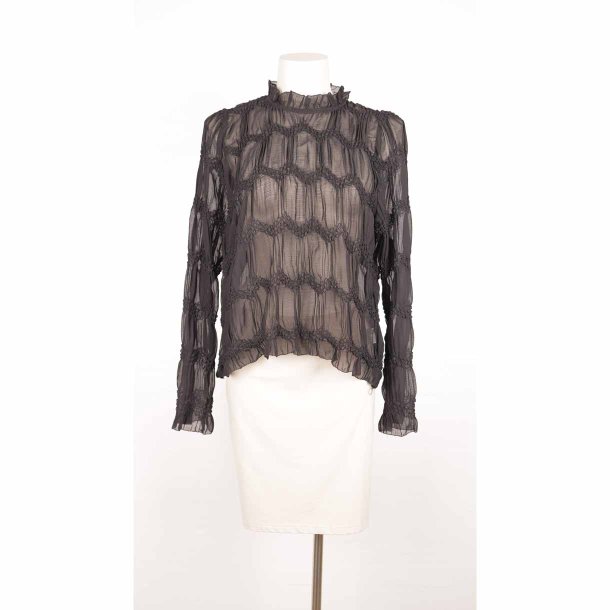 Gossia sort bluse elastisk crepe poly G60 XL (30)