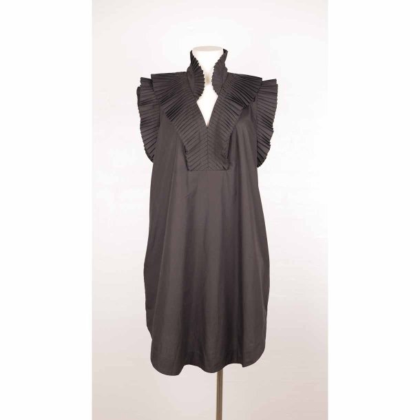 gossia sort kjole m smukke plisser poly/cotton XL (30)