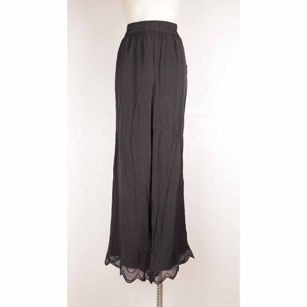 Gossia vidde bukser sort m blondekant str. XL (30)