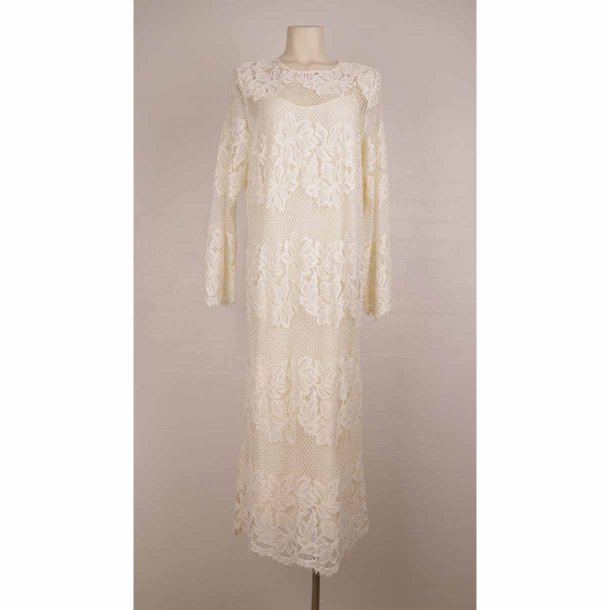 YAS creme blondekjole maxi m/underkjole NSN XL (30)