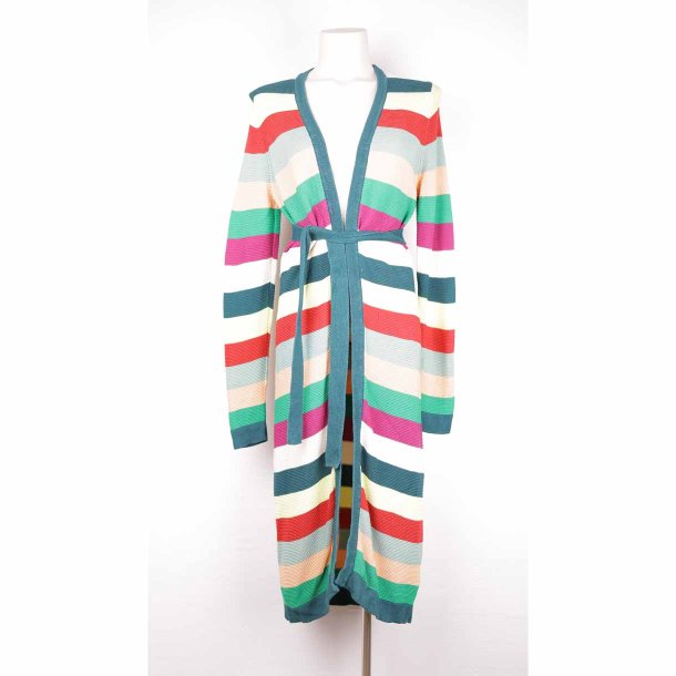 King Louie lang strik cardigan m striber lin/bom M (32)