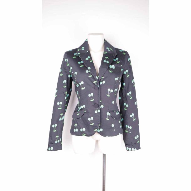 Margot blazer sort m kirsebr satineret bom. M (32)