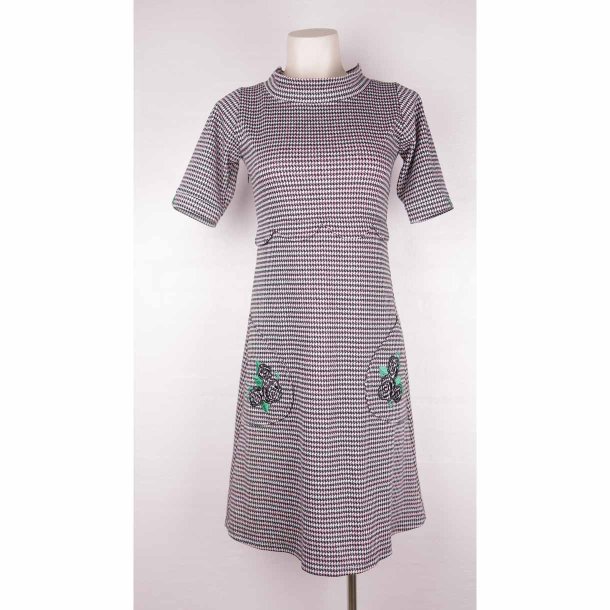 Margot kjole rosa/sort 70%viscose/22%poly S (32)