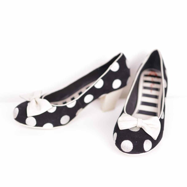 Lola Ramona Pump str 39 - Sorte med hvide dots (33)