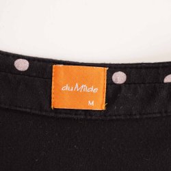 DuMilde bluse, sort bomuld m/blomster, str M (36)