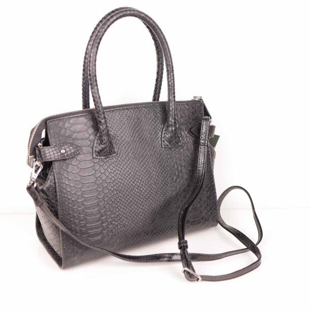 AURA flot og velholdt, sort croco, 38x30x10  (36)
