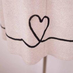 Siri S Design, Str S, uld og bomuld, m/detaljer, sort/beige (36)