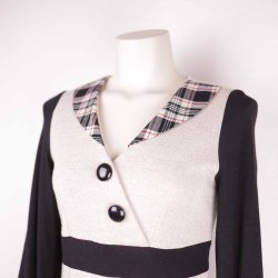 Siri S Design, Str S, uld og bomuld, m/detaljer, sort/beige (36)