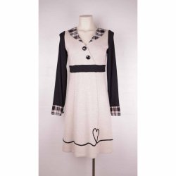 Siri S Design, Str S, uld og bomuld, m/detaljer, sort/beige (36)