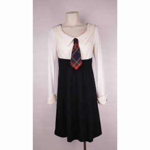 Siri S Design, som ny, delvis uld, deltaljeret og m/slips, str S (36)