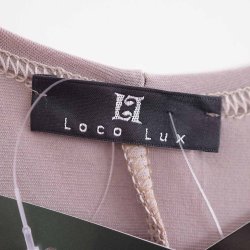 Loco Lux polyster/jersey kjole beige NY! (41)