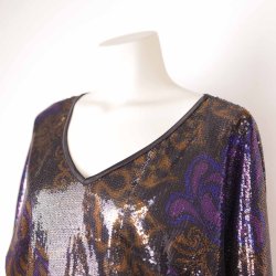 Hale bob kort kjole multi farvet pallietter str. M (42)