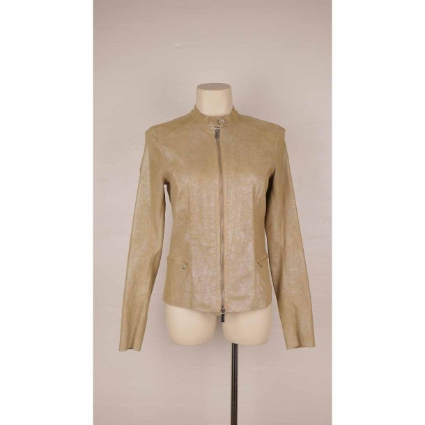 Milestone beige ruskind jakke m glitter som ny 40 (42)