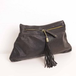 Stylesnob sort skind clutch m kvast  (42)