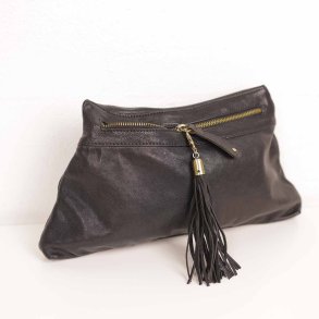 Stylesnob sort skind clutch m kvast  (42)