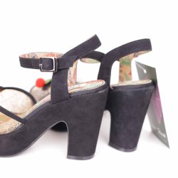 Miss L Fire hje sorte ruskind platau sko NYE 40 (42)