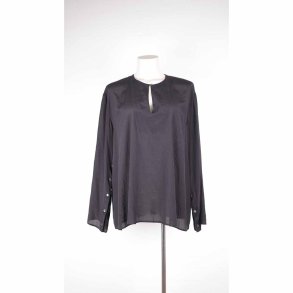 Heartmade sort silke skjorte m vidde i rmer 38  (43)