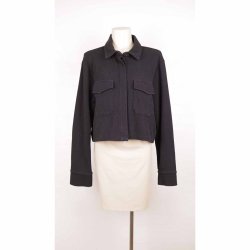 LUNE kort sort jakke cotton mix G 2x 60 cm L (43)