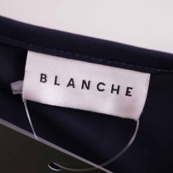 Blanche mrkbl bluse m vide rmer og snrre M (43)