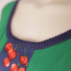 Margot kjole 2XL, grn m kirsebr, SOM NY (5)