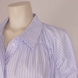 Minus skjortekjole str 46 hvid/lysebl m blte. NY (5)