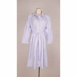 Minus skjortekjole str 46 hvid/lysebl m blte. NY (5)