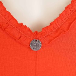 Odd Molly kjole str 4=XL, koral/orange/hvid, NY (5)