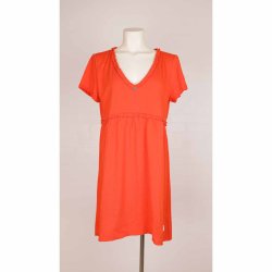 Odd Molly kjole str 4=XL, koral/orange/hvid, NY (5)