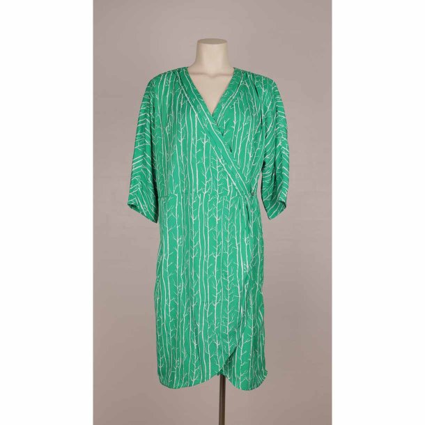 Dranella kjole XL, grn/hvid sl-om m foer NY (5)